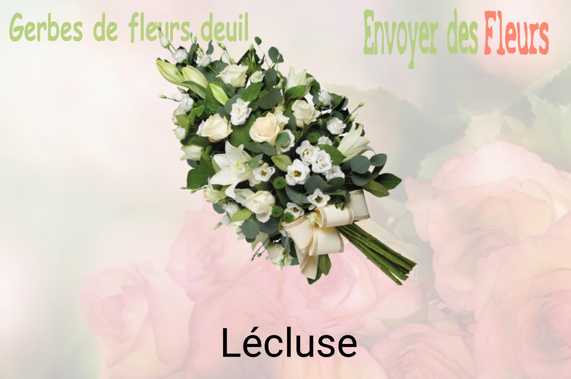 Gerbe de fleurs de deuil livrée à Lécluse